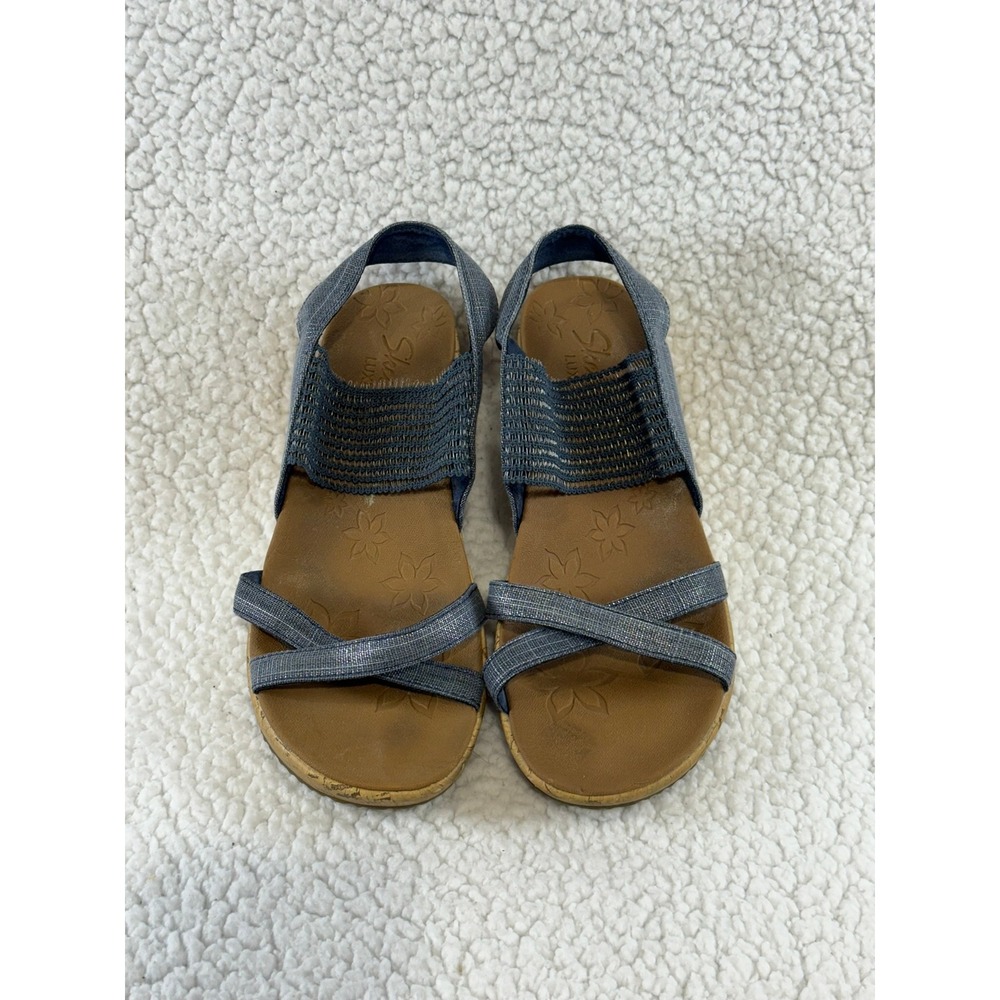 Skechers Womens Rumblers Modern Maze Wedge Sandals Navy Blue 31723 Size 8.5